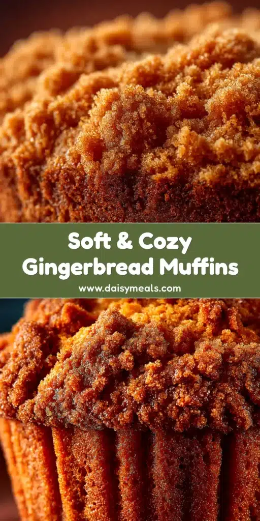 An overhead shot of perfectly baked gingerbread muffins on a wire cooling rack, with one muffin broken open to show its moist and fluffy interior. The best gingerbread muffins recipe for the holidays.
