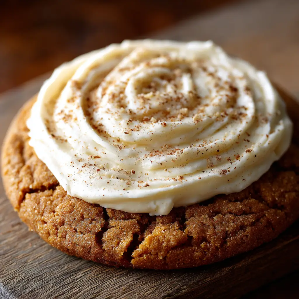 Soft Pumpkin Cookies: The Ultimate Easy Recipe 2 A close-up overhead shot of soft pumpkin cookies on a wire cooling rack. Some cookies are frosted with cream cheese frosting and some are plain.