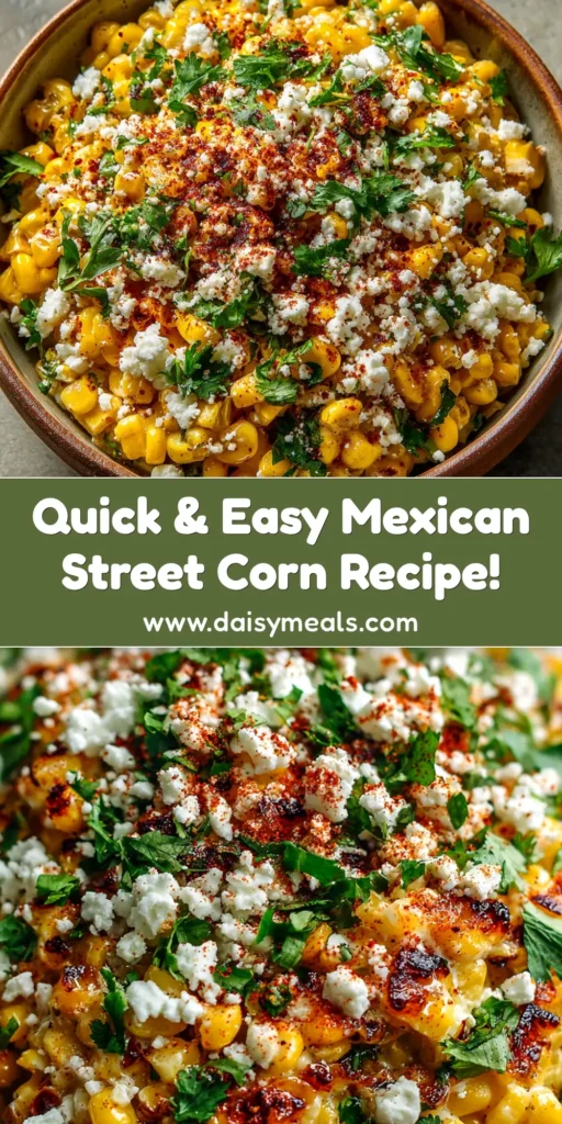 A close-up of authentic Mexican Street Corn (Elote) fresh off the grill, generously coated with creamy sauce, crumbled cotija cheese, and chili powder, ready to be eaten.