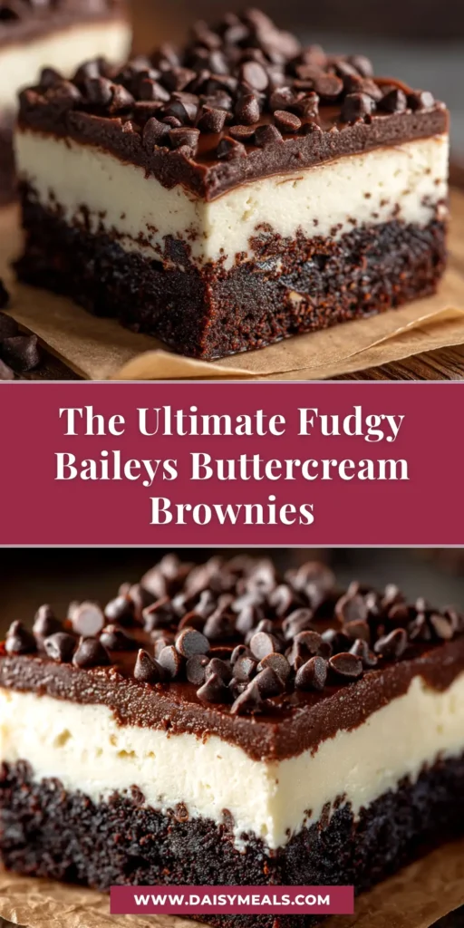 A grid of perfectly cut Baileys Buttercream Brownies on a wooden board, showcasing the rich, fudgy brownie base and thick, creamy Irish cream frosting.