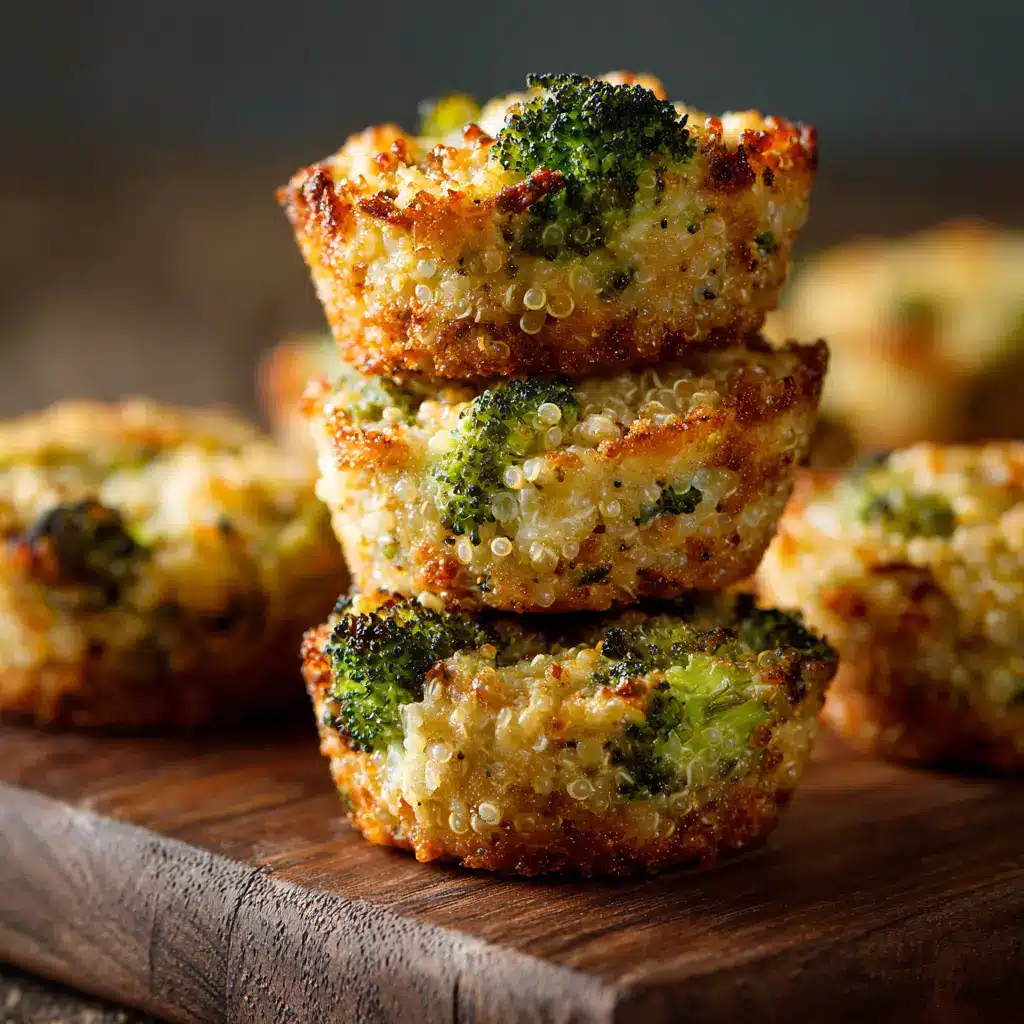 A top-down view of freshly baked cheesy broccoli tots arranged neatly on a cooling rack.