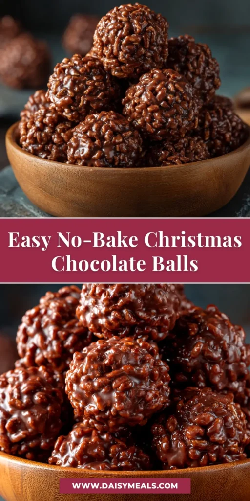 A stack of delicious no-bake chocolate rice krispie balls on a white plate, ready to be eaten.