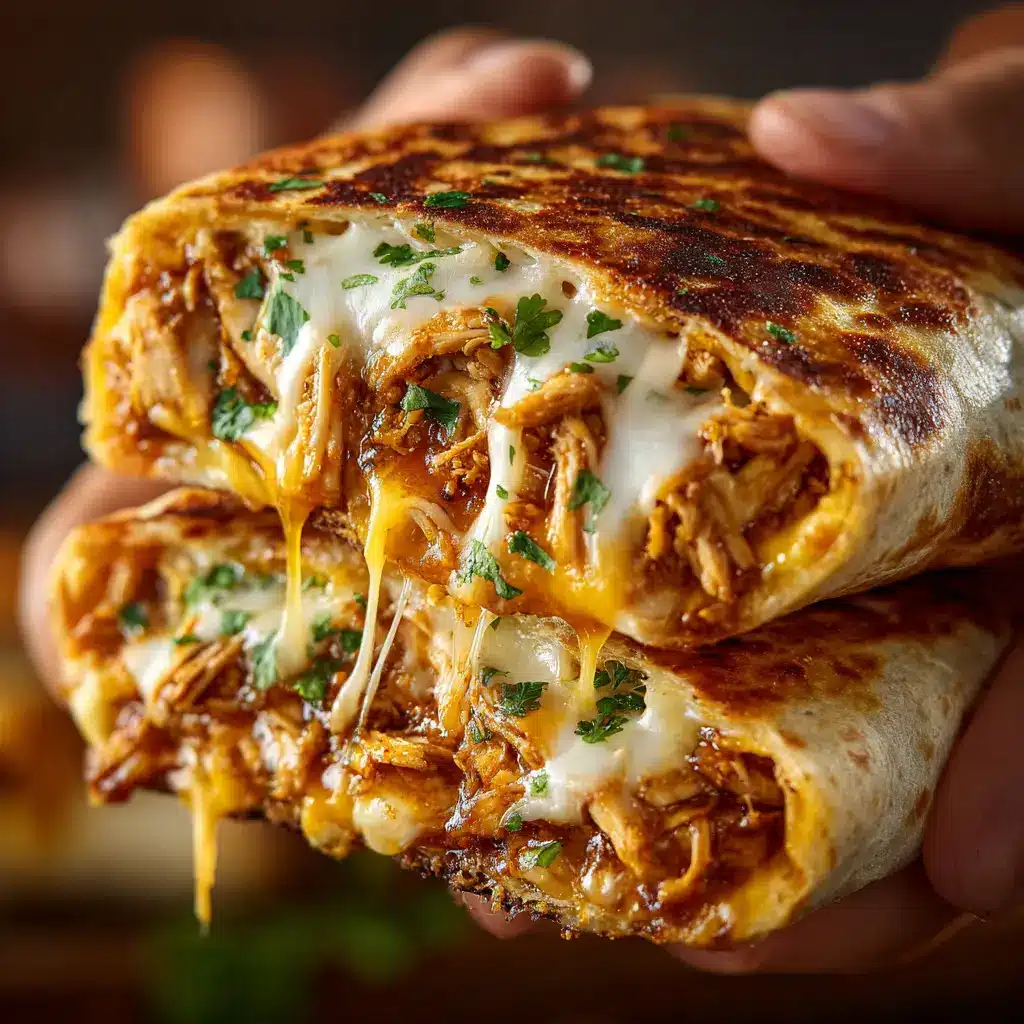 Cheesy Garlic Chicken Wraps: The Ultimate 30-Minute Meal 2 A bowl containing the creamy chicken wrap filling, showing shredded chicken mixed with cream cheese, cheddar, mozzarella, and green onions.