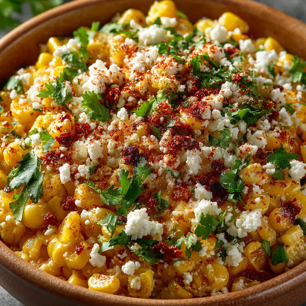 Corn on the cob being grilled to a perfect char before being coated with Mexican street corn sauce and toppings.