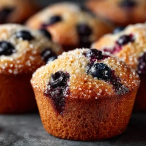 A bowl of homemade blueberry muffin batter with fresh blueberries being folded in gently with a spatula.