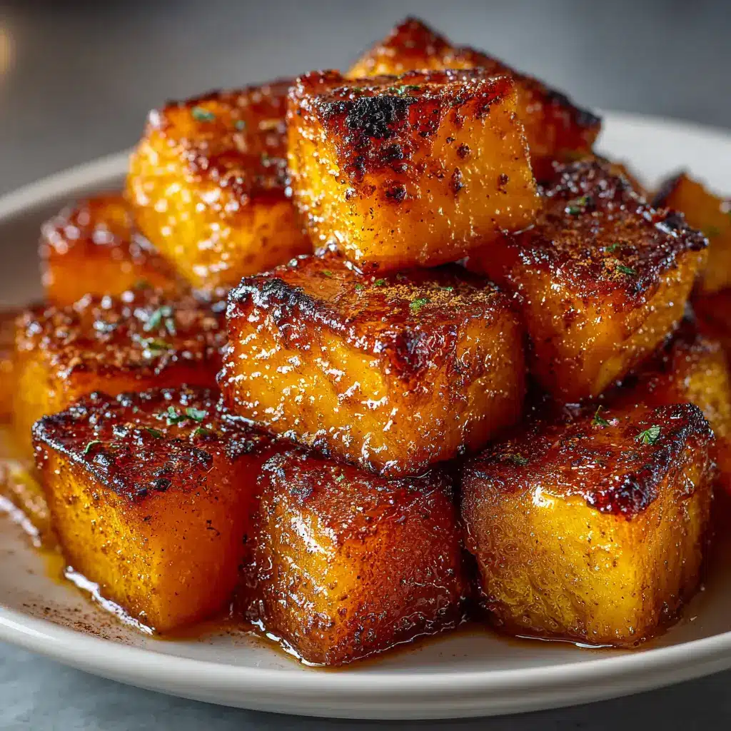 Roasted Butternut Squash: The Perfect Easy Recipe 2 A close-up shot showing seasoned butternut squash cubes spread on a baking sheet before roasting, illustrating a key step in how to roast butternut squash.