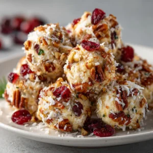A close-up shot of the pineapple cranberry cheese ball mixture in a bowl before being chilled, showing the creamy texture and mix-ins.