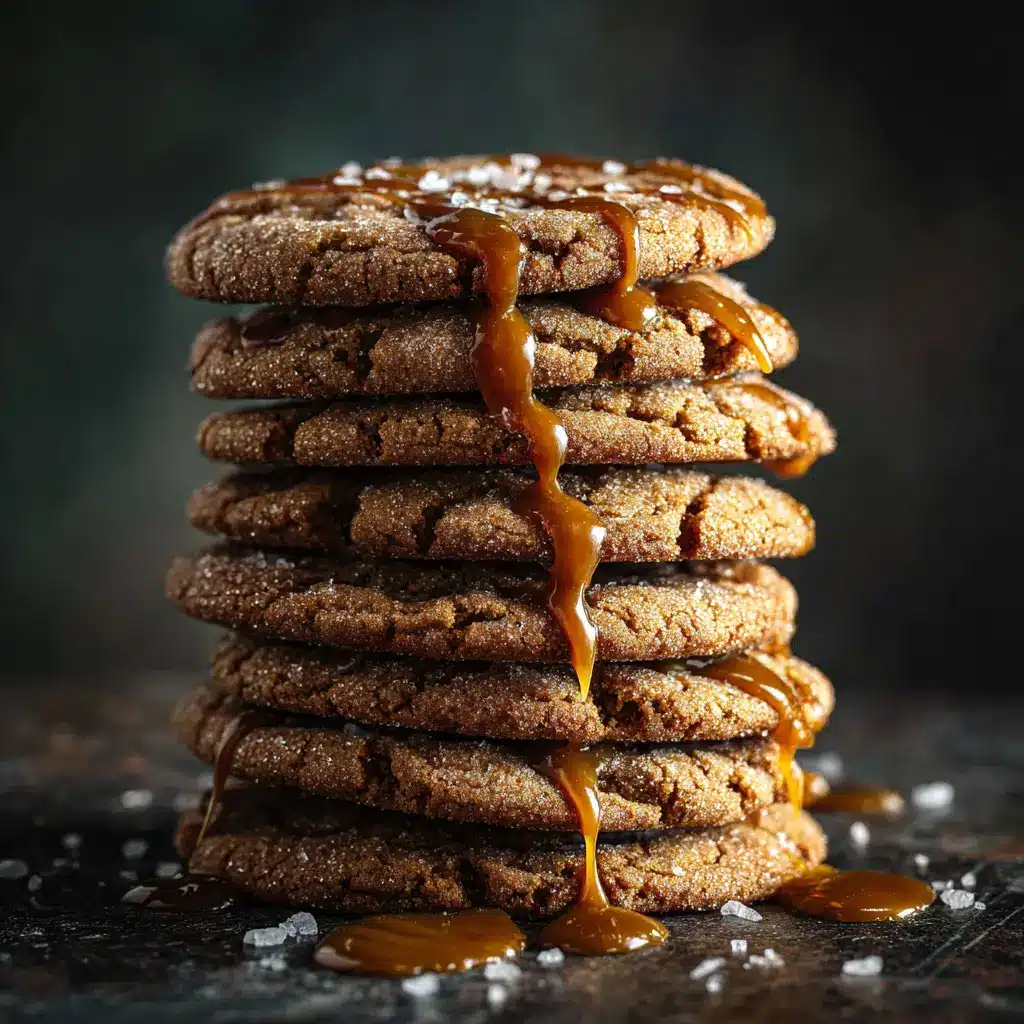Brown Sugar Caramel Cookies (The Ultimate Chewy Recipe) 1 An overhead view of brown sugar caramel cookies arranged on a cooling rack, showcasing their golden-brown edges.