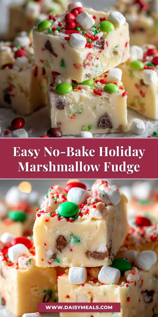 White Chocolate Marshmallow Fudge: The Easiest, Creamiest Recipe 3 An overhead shot of creamy white chocolate marshmallow fudge cut into squares on a piece of parchment paper. A few pieces are stacked to show the texture.