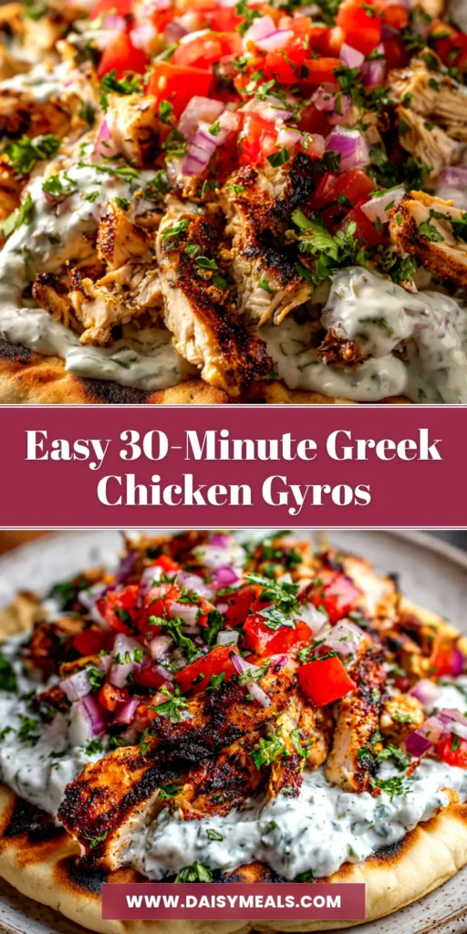 Greek Chicken Gyros (The BEST Authentic Recipe) 4 A delicious homemade Greek Chicken Gyro held in hand, packed with tender chicken, fresh tomatoes, onions, and creamy tzatziki sauce in a soft pita.