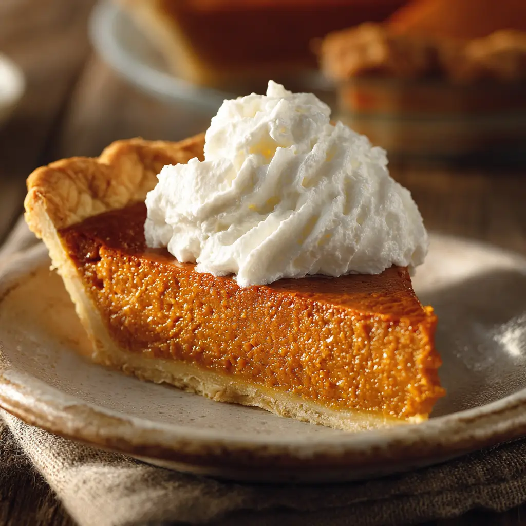 A whole baked pumpkin pie cooling on a wire rack. This easy pumpkin pie recipe results in a beautiful, crack-free surface perfect for any holiday table.