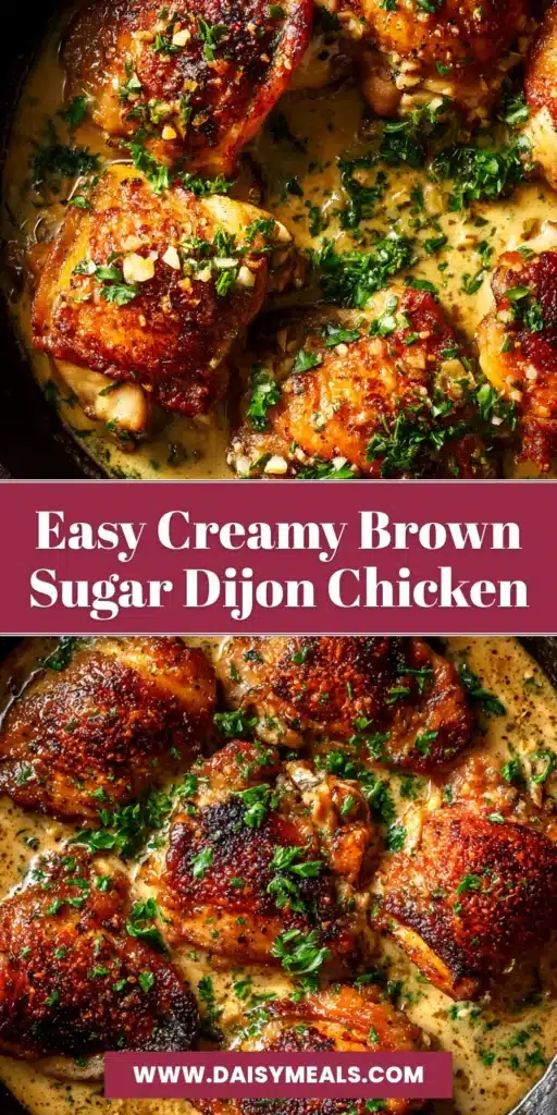 A platter of perfectly baked Brown Sugar Dijon Chicken Thighs, glistening with a caramelized glaze and garnished with fresh parsley.