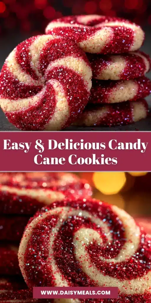 Candy Cane Cookies: The Perfect Peppermint Swirl Recipe 3 A plate of festive, homemade candy cane cookies with red and white swirls, perfect for Christmas holiday baking.