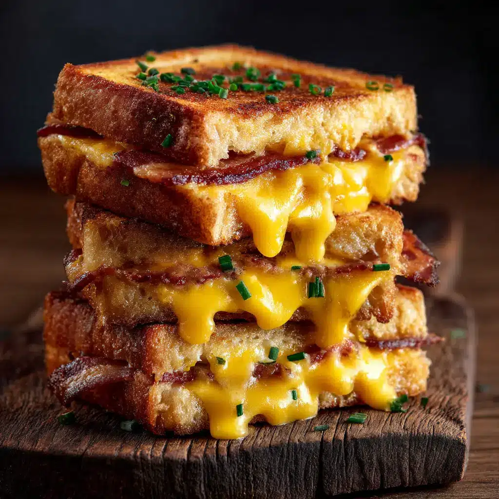 Bacon Wrapped Grilled Cheese: The Ultimate Guide 2 An extreme close-up of a Bacon Wrapped Grilled Cheese being cooked in a skillet, with the bacon sizzling to a golden brown.