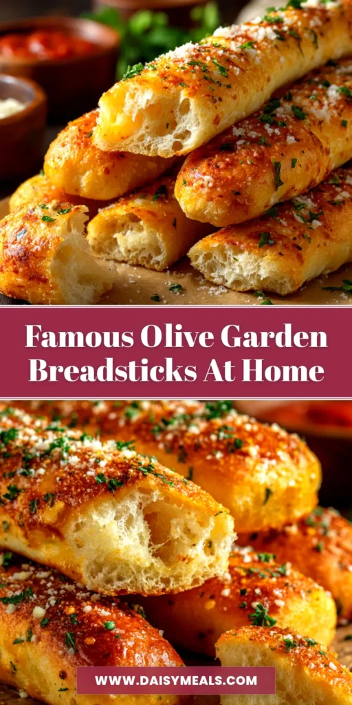 A basket of soft, buttery Olive Garden Breadsticks, freshly baked and sprinkled with garlic salt. This is the best copycat recipe for homemade garlic breadsticks.