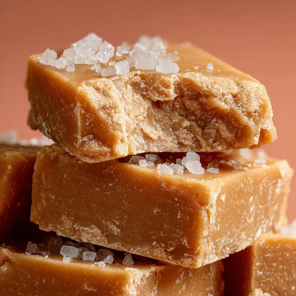 A close-up shot of a stack of creamy gingerbread fudge, showing its smooth texture and rich color.