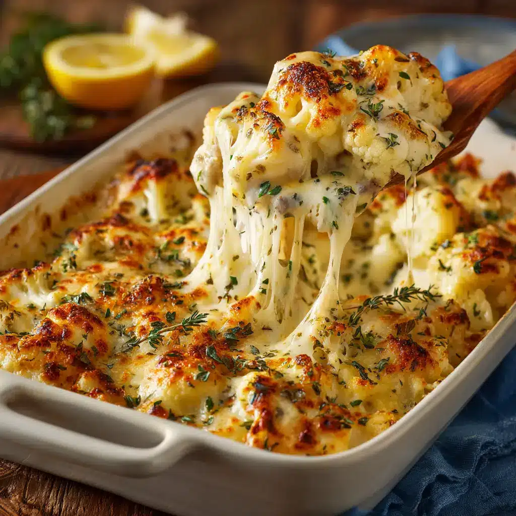 The full keto chicken casserole in a baking dish before being served, garnished with fresh parsley.