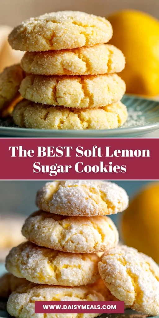 A stack of soft and chewy lemon sugar cookies with a bright lemon glaze. This easy recipe makes the best frosted lemon cookies for dessert.