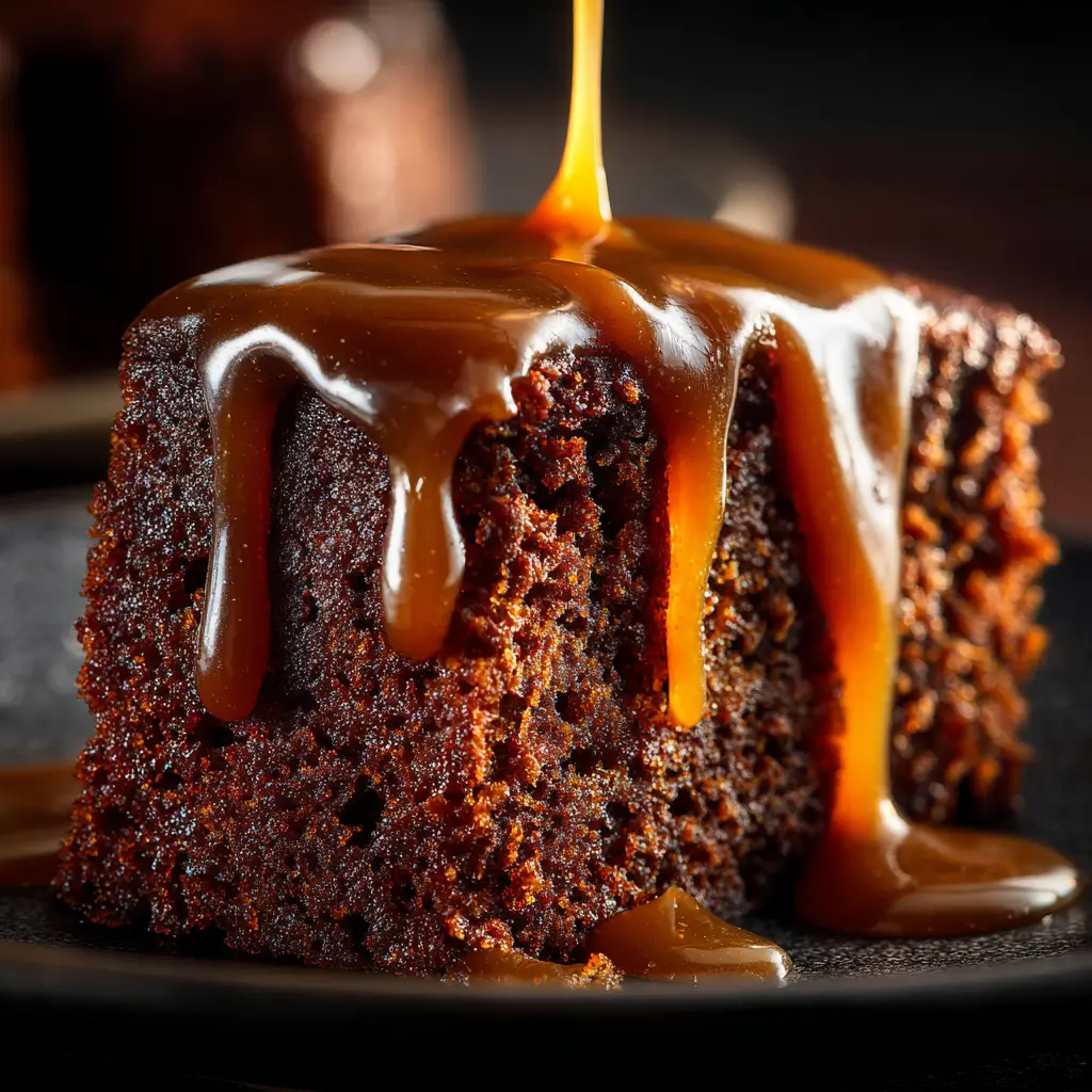 Sticky Toffee Pudding: The Ultimate Recipe for a Perfect British Classic 2 An extreme close-up shot of a moist date sponge cake, highlighting the soft and tender crumb of the sticky toffee pudding before the sauce is added.