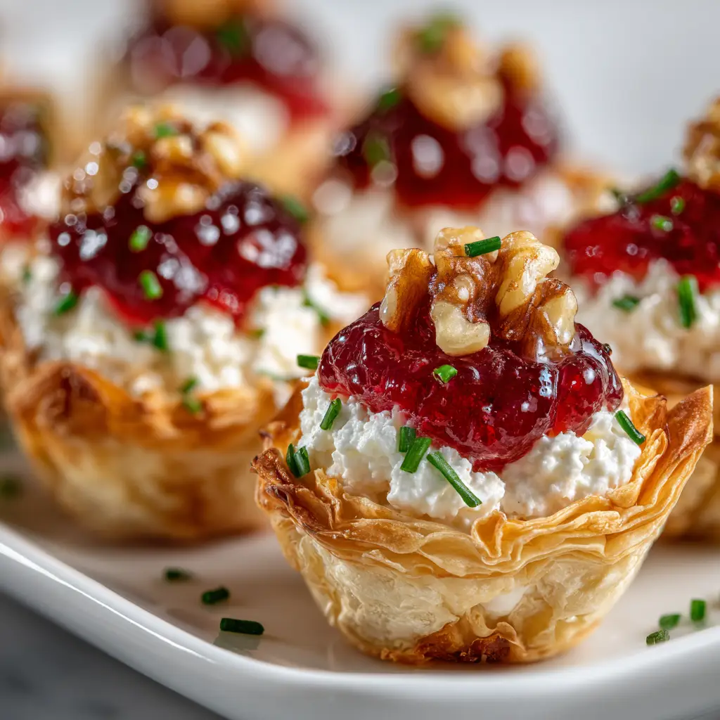 Cranberry Pepper Jelly Appetizer: The Easiest Holiday Recipe 1 A cracker scooping a bite of the cranberry pepper jelly appetizer from a block of cream cheese.