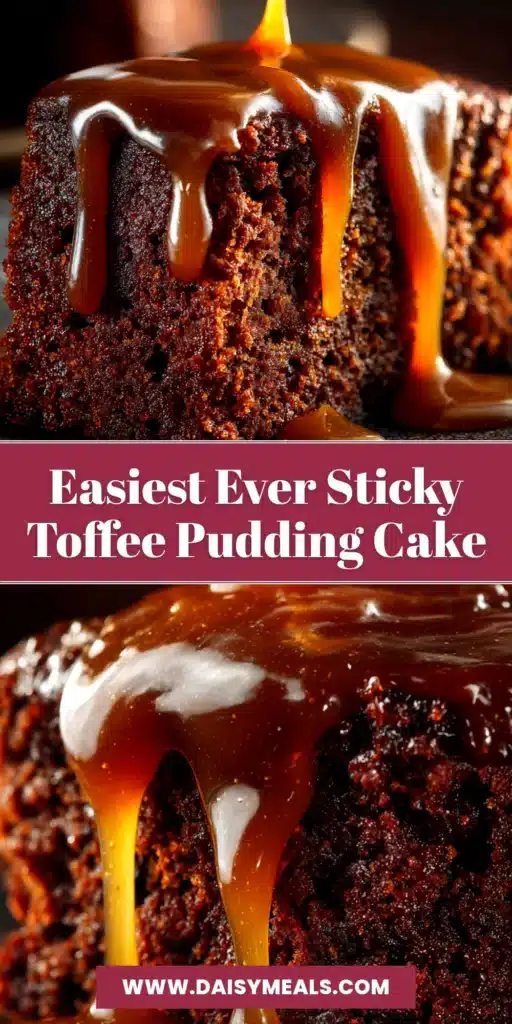 Sticky Toffee Pudding: The Ultimate Recipe for a Perfect British Classic 4 A perfect slice of sticky toffee pudding on a white plate, generously covered in rich toffee sauce with a scoop of vanilla ice cream melting on top.