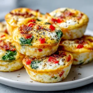 An extreme close-up of a freshly baked breakfast egg muffin, showing a fluffy texture and melted cheese.