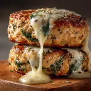 An extreme close-up of two perfectly grilled ground chicken burger patties, showing their juicy texture and savory seasoning.