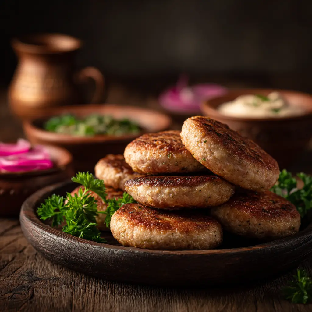 Kotlet Recipe (The Best Crispy Persian Cutlets) 1 A plate of homemade Iranian meat patties, served fresh from the pan.