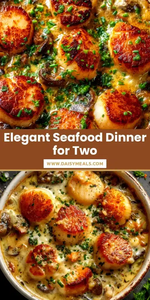 An elegant and creamy Seafood Cassolette Recipe baked in a white ramekin. The golden-brown cheesy crust is bubbly, and it's garnished with fresh parsley. | DaisyMeals