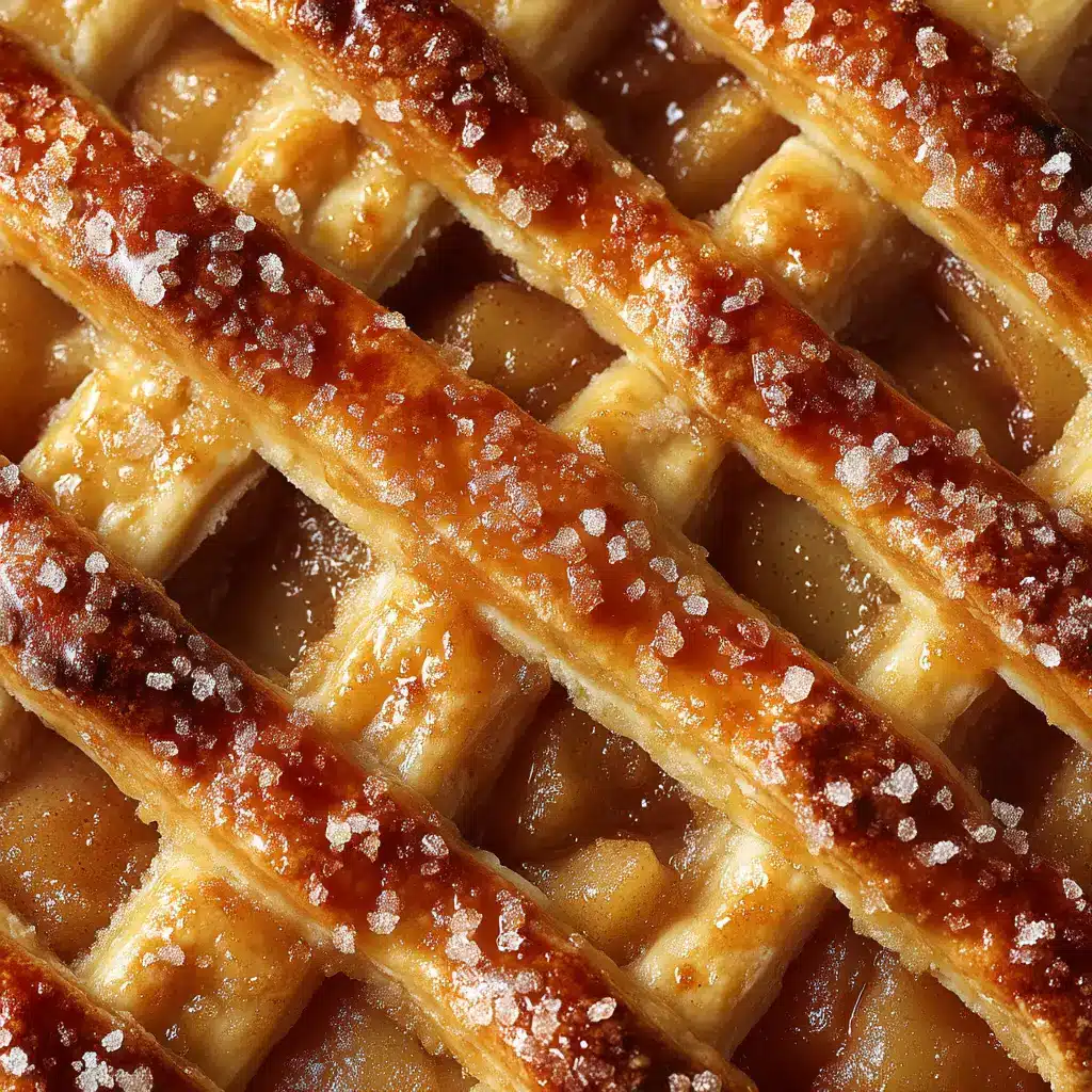 A close-up shot of the spiced apple filling for our homemade apple slab pie, with thinly sliced apples coated in cinnamon and sugar before baking.