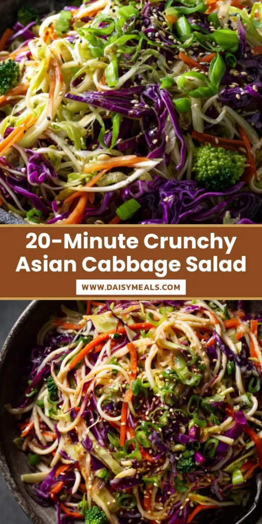 Asian Cabbage Salad: The Ultimate Crunchy & Healthy Recipe 3 A vibrant and crunchy Asian cabbage salad in a white bowl, topped with toasted almonds and sesame seeds. The perfect healthy and easy recipe.
