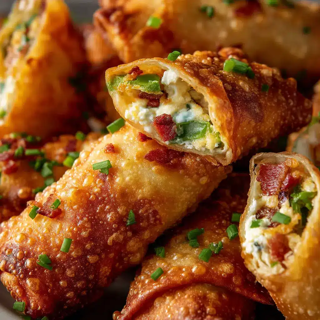 The creamy and cheesy bacon jalapeno filling being mixed in a bowl before being wrapped in egg roll wrappers.