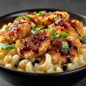 An extreme close-up of the creamy cheese sauce coating elbow macaroni in a dark bowl, highlighting the rich and smooth texture of the homemade mac and cheese.