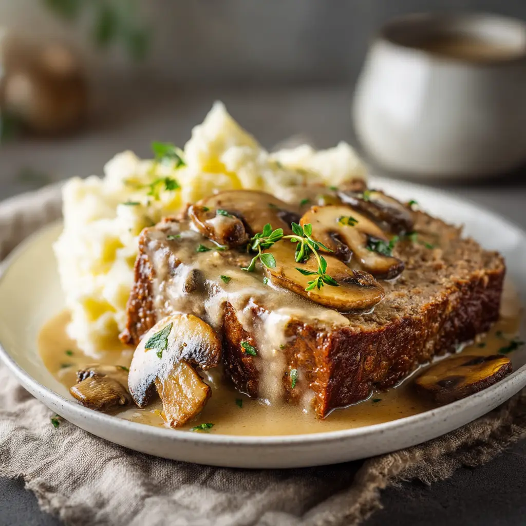 A close-up of a perfectly baked homemade meatloaf just out of the oven, with a savory glaze on top.