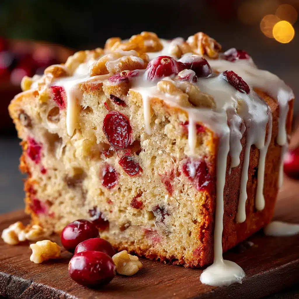 Ingredients for Cranberry Bliss Bread arranged beautifully, featuring fresh cranberries, flour, butter, and walnuts.