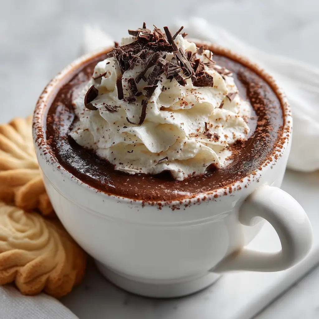 Ingredients for making a rich, dark European Hot Chocolate Recipe, featuring whole milk, heavy cream, dark chocolate blocks, and cocoa powder.
