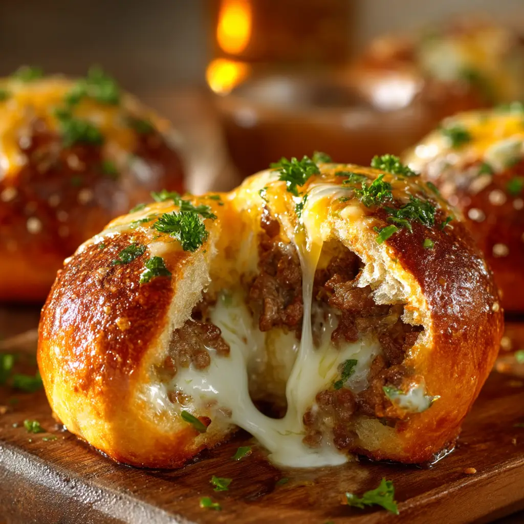 The Ultimate Cheesy Ground Beef Stuffed Rolls Recipe 2 Ingredients for Cheesy Ground Beef Stuffed Rolls including ground beef, mozzarella cheese, cheddar, and bread dough.