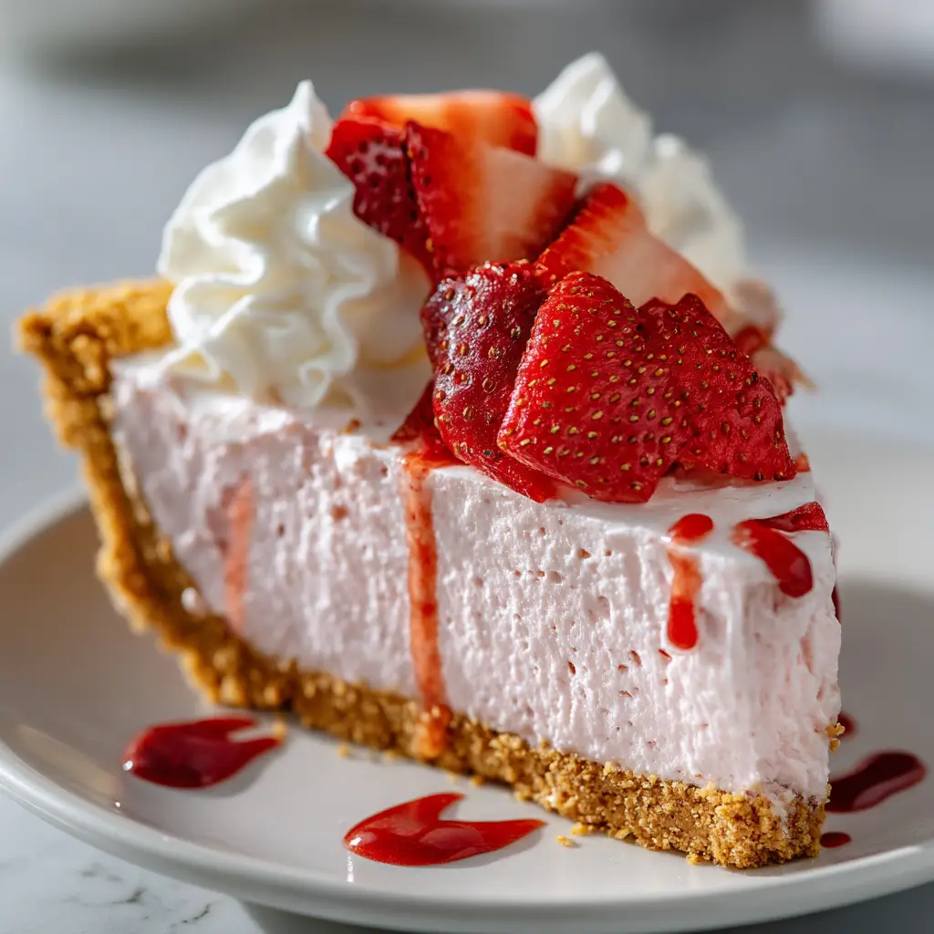 The Ultimate Strawberry Mousse Pie Recipe 2 Ingredients for strawberry mousse pie including graham crackers, fresh strawberries, heavy cream, and gelatin.