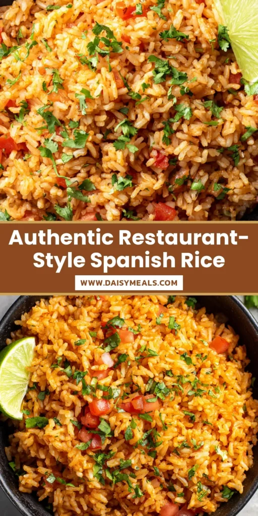 A close-up overhead shot of authentic Spanish rice in a rustic matte black ceramic bowl, featuring fluffy, reddish-orange tinted long-grain rice.