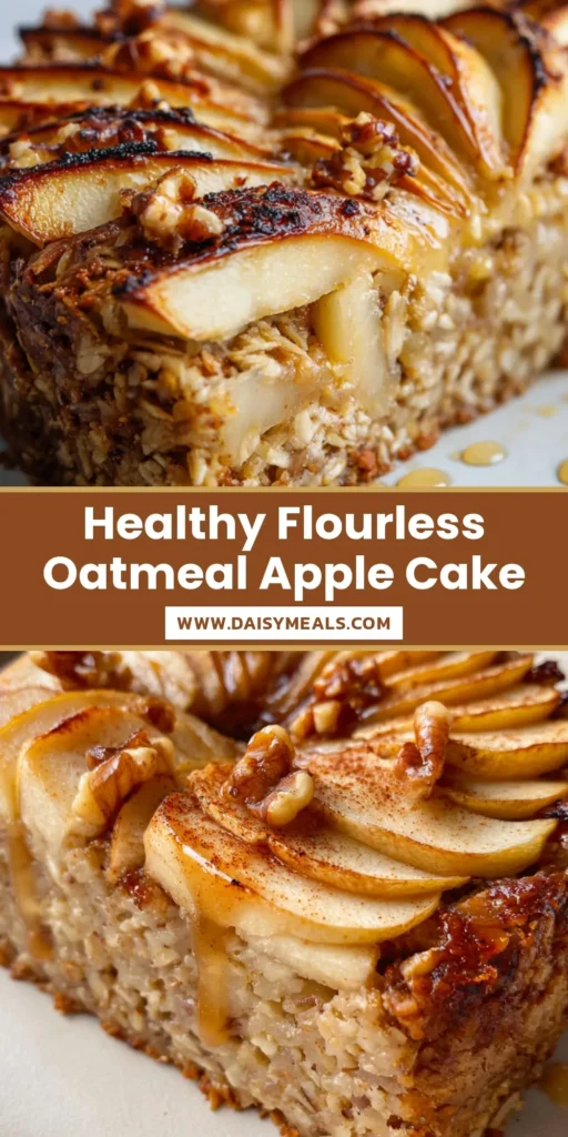 Healthy Oatmeal Apple Cake: A Wholesome Slice of Heaven 4 A close-up overhead shot of a slice of healthy oatmeal apple cake on a white plate, showcasing fanned apples and a cinnamon dusting. (Healthy Oatmeal Apple Cake)