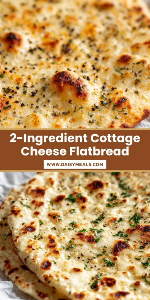 A thin Cottage Cheese Flatbread with blistered edges and black pepper specks on white parchment paper.