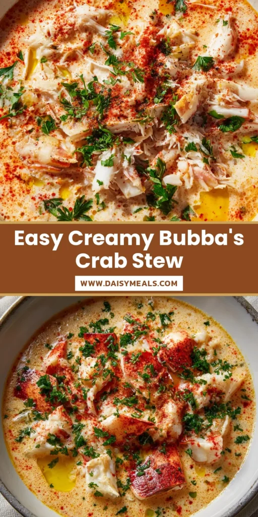 Crab Stew Recipe: A Creamy Coastal Masterpiece with Rich Claw Meat 4 A close-up shot of a rustic bowl filled with creamy pale-orange crab stew, garnished with parsley and paprika. (Crab Stew Recipe)