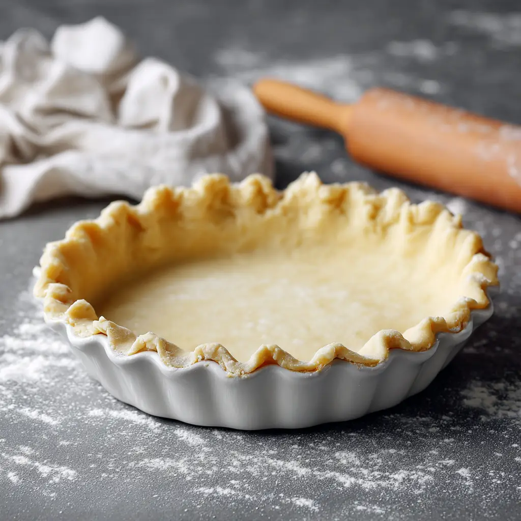 Pie Crust Recipe: The Secret to Flaky, Buttery, Rustic Crimped Crusts 1 Hand-crimped rustic edges of a homemade pie crust recipe in a ceramic dish.