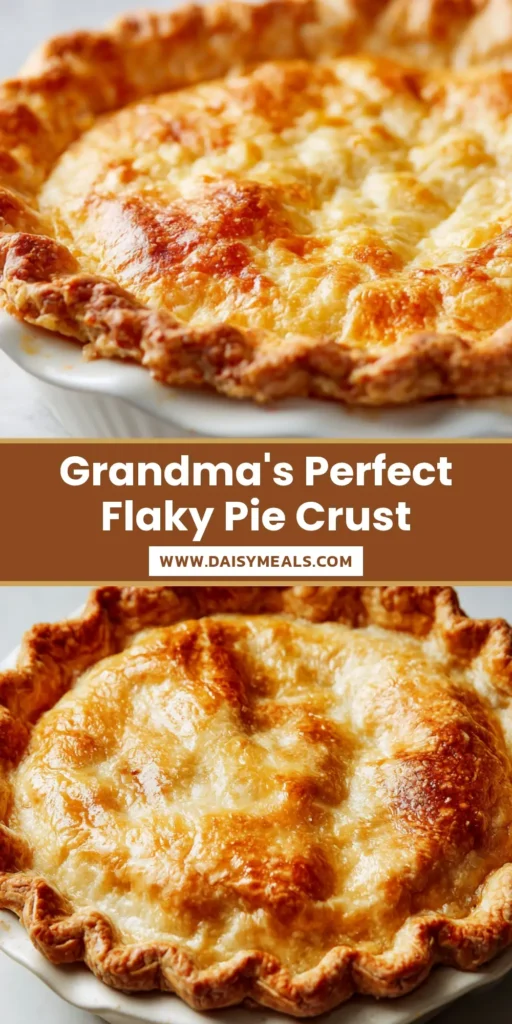 Flaky Buttery Pie Crust: The Ultimate Guide to Golden-Brown Layers 4 A close-up shot of a Flaky Buttery Pie Crust with visibly layered pastry and a rustic hand-crimped edge in a white ceramic dish.